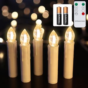 TolleTour 80x LED svíčky Vánoční svíčky Svíčky na stromek Bezdrátové s časovačem S baterií