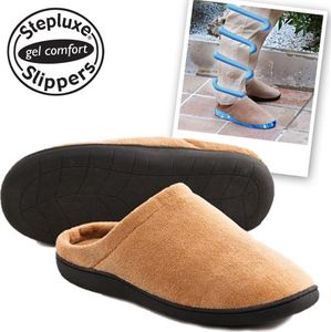 Stepluxe® Slippers - Slippers, Winter Hausschuh (2-tlg) .Pantoffeln mit Gelkern, braun, 36-46, warm, weich, waschbar