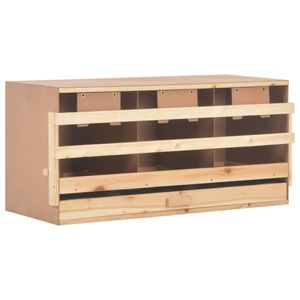 vidaXL Legenest für Hühner 3 Fächer 96x40x45 cm Massivholz Kiefer