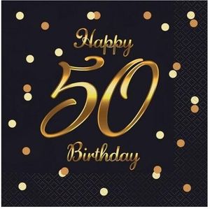 Playflip 20 obrúskov čierna zlatá číslo 50