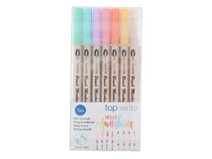 TOPWRITE Filzstifte-Set, 7-teilig, Pastell, doppelseitig