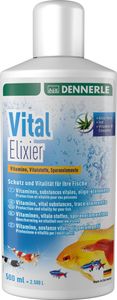 Dennerle Vital Elixier, 500 ml - Wasseraufbereiter mit wichtigen Vitaminen, Vitalstoffen und Spurenelementen, Schutz und Vitalität für Fische