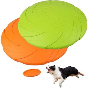 Robustes Hundefrisbee aus TPR – Für Kleine Hunde,grün + orange