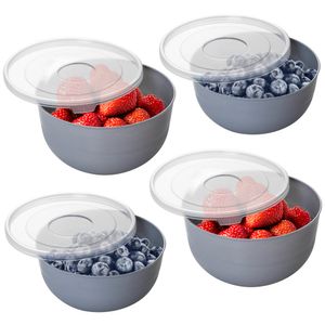 4x Kunststoffschüssel Salatschüssel Frischhaltedose Schüssel mit Deckel