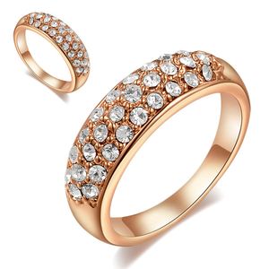 Damen Ring Zirkonia Kristall Strass Luxus Edel Verlobungsring Swarovski Elements 18KGP gold 49 - Ø 15,70 mm