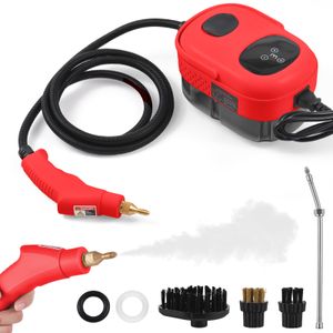vysokotlakový parný čistič 2500 W, 1100 ml, 3 bary, prenosný s 3 kefovými hlavicami na starostlivosť o auto（AU zástrčkaRed）