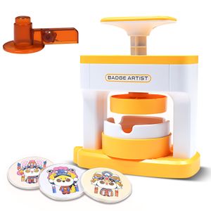 98-teiliges Button-Maker-Set fuer Kinder, 55 mm/2,16 Zoll, DIY-Anstecker-Maker-Presse, installationsfreies Button-Stanz-Set mit 48 Knopfteilen, 48 Bildern und 1 Kreisschneider, Geschenke fuer Maedchen und Jungen