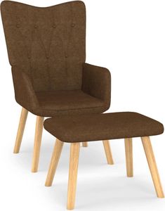 Prolenta Premium - Relaxačné kreslo s taburetom hnedá látka