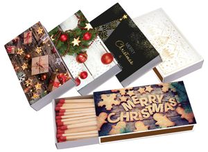 jameitop® 10 x 45er Packungen XL Streichholzschachteln, 10cm mit Weihnachten/Christmas Design Streichhölzer Zündhölzer