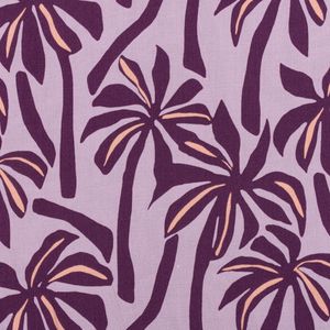 Viskose Stoff Radiance für Bekleidung Palmen violett rosa 1,4m Breite