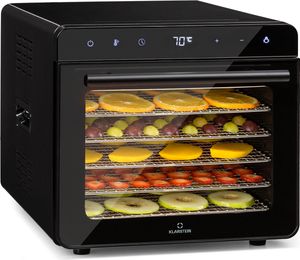 Klarstein Dörrautomat, Dörrgerät für Gemüse, Obst, Nüsse und Fleisch Trocknen, Food Dehydrator mit 6 Metallgitter, Dörrautomat Edelstahl, Dörrautomaten mit 24H Timer-Funktion, Touch-Display, 700 Watt