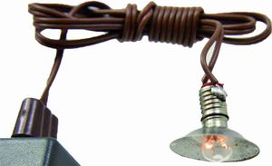 Elektrisches Krippenzubehör Lampe Strahler weiß E5 mit Kabel +Stecker