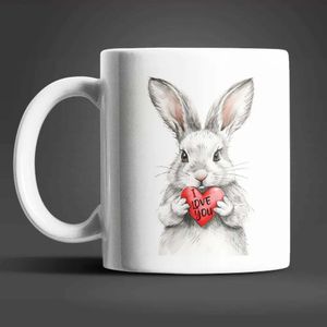 Hase Bunny Ich Liebe Dich Valentinstag Kaffeetasse Teetasse Tasse Geschenkidee – Hase-03