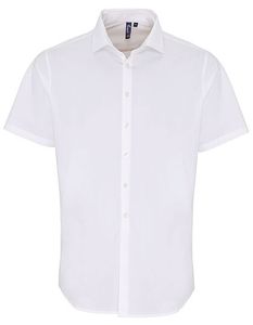 Pánská bavlněná košile Premier Workwear Stretch Fit Poplin s krátkým rukávem