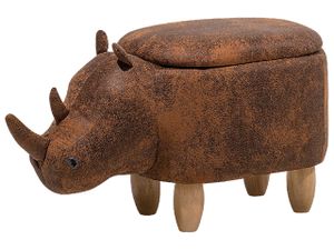 BELIANI Zvířecí stolička hnědá ve tvaru nosorožce dětský pokoj