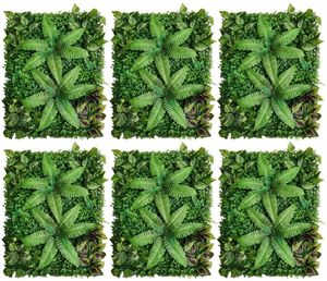 6x Umělý trávník Nástěnná květinová zeď Svatební pozadí Umělé rostliny Zelený stěnový plotový panel pro kancelář, kuchyň, zahradní dekorace (40 * 60 cm)