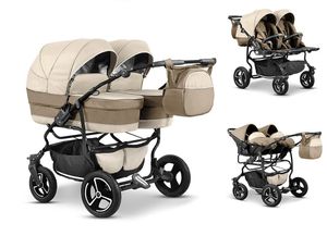 Zwillingskinderwagen 4 in 1 Twin Star inkl. Autositze - 13 Teile -  in 16 Farben