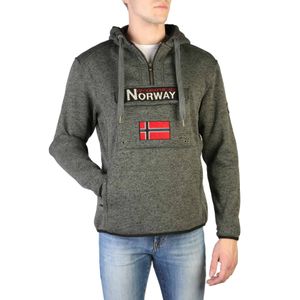 Geographical Norway Herren Pullover Sweatshirt Shirt Oberteil mi Kapuze, langärmlig , Größe:M, Farbe:Grau-dunkelgrau