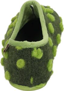 Manitu Damen Hausschuh Stoff Slipper geschlossen Schlupfschuh, Größe:37 EU, Farbe:Grün