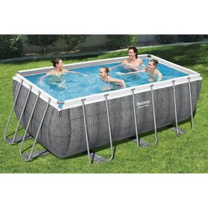 Maison Exclusive Bazénový set Power Steel obdélníkový 412 x 201 x 122 cm