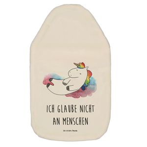 Mr. & Mrs. Panda Wärmflasche Einhorn Wolke 7 - Weiß - Geschenk, Einhorn Deko, verliebt, Wärmflasche mit Bezug, Einhörner, Körnerkissen, Wärmekissen, Unicorn, Pegasus