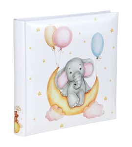 Cat & Bears Fotoalbum 30x30 cm 100 weiße Seiten Baby Kinder Foto Album Fotobuch - Farbe: Elefant & Moon