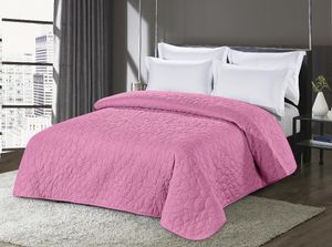 FEBE Tagesdecke Bettüberwurf Rosa 200 X 220 cm Überwurfdecke Sofadecke Sofaüberwurf Flauschig Mikrofaser Zimmer Deko Throw Blanket