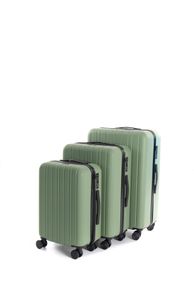 AttitudeZ Azur Olive Kofferset 3tlg Trolley Reisekoffer Hartschale S M L Koffer | TSA Schloss