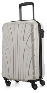 Suitline - Handgepäck Koffer Trolley Rollkoffer Reisekoffer, Koffer 4 Rollen, TSA, 55 cm, 34 Liter, 100% ABS Matt,matt Weiß