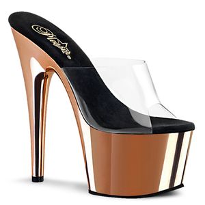 ADORE-701 Damen Slipper von Pleaser, Transparent Roségold , EU 38, US 8