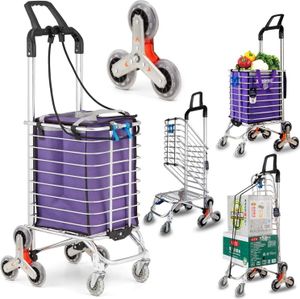 Einkaufstrolley klappbar 35L bis 80 kg 8 Rollen kabnehmbare Tasche Handwagen Einkaufswagen Einkaufshilfe Treppensteiger Aluminiumlegierungsrahmen Trep