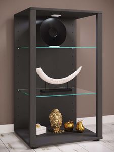 GlasolXXL Vitrinenschrank 3 Ablagen anthrazit.