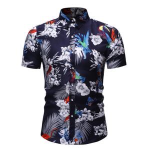 Männer Kurzarm Hawaiian Printed Casual Lose Shirts Beach Holiday Button Tops Button,Farbe: Dc13,Größe:M