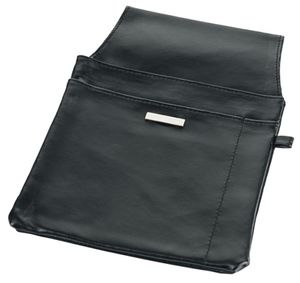 Contacto Revolvertasche zu Kellnerbörse aus schwarzem Polyurethan, 21,5 x 15 cm
