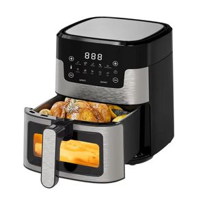 Kompaktfriteusen Heißluftfritteuse 5L Sichtbares Airfryer mit Touch-Screen Mini Backofen mit 10 automatische Menüs Einstellbare Zeit/Temperatur