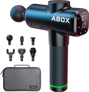 ABOX ®Massagepistole 2022 Upgrade 14 mm Tiefen Massage gun Massagegerät 30 Geschwindigkeiten Muskelmassagepistole mit Timing-Funktion, 6 Massage köpfen für Fitnessstudio, Büro, Zuhause (schwarz) ABOX ®Massagepistole 2022 Upgrade 14 mm Tiefen Massage gun Massagegerät 30 Geschwindigkeiten Muskelmassagepistole mit Timing-Funktion, 6 Massage köpfen für Fitnessstudio, Büro, Zuhause (schwarz)