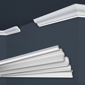 MARBET DESIGN Stuckleisten XPS Styropor weiß - Deckenleisten Stuck Decken Styroporleisten E-Leisten - (20 Meter / 10 Leisten E-4)