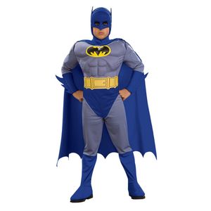 Batman - "Deluxe" Kostüm - Jungen BN4805 (S) (Grau/Blau)