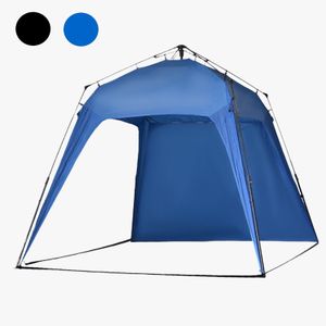 Faltpavillon Campingzelt Gartenzelt mit Seitenteile Tasche Schwarz Pop Up Zelt Aufbau in 2 Minuten, mit 1 Seitenteil, Stehhöhe von 1,90 Meter und einer Fläche von 2,50 x 2,50 blau