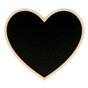 Herz Schreibtafel-Schild mit Holzrand 15 x 13,5 x 0,5 cm