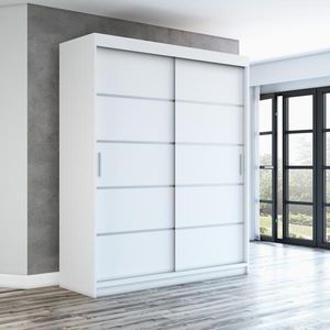 Schwebetürenschrank, 2-türig Schrank! Moderne Garderobe für Kleidung. Verschiedene Farben (Weiß, Schwarz, Somona) Kleiderschrank PARIS 180 cm