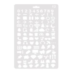 Englische Alphabetnummer DIY Scrapbook Zeichnungsvorlage messen Herrscher Schablone- Weiß 13