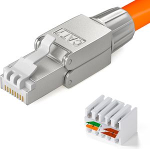 hb-digital Netzwerkstecker CAT7 schmal RJ45 LSA STP Zinklegierung