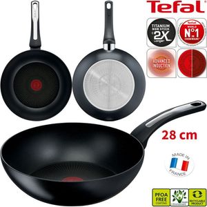Tefal Wok G25919 Unlimited On Wokpfanne 28 cm, kratzfeste Antihaftbeschichtung, Aluminiumguss ( France, PFOA-frei, 1-tlg.,Bratpfanne Edelstahl
