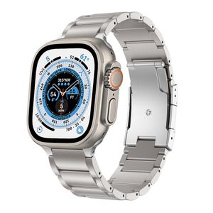 Strap-It Apple Watch Ultra Titanarmband (Silber)