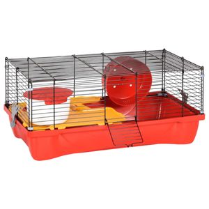 vidaXL Hamsterkäfig Rot 58x32x36 cm Polypropylen und Metall