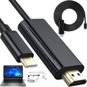 USB-C auf HDMI 4K Kabel USB Type C 3.1 Kompatibel Laptops Smartphones TV Thunderbolt 2m Unterstützt 4K@30Hz HDTV 2.0 USBC Adapter Konverter Retoo