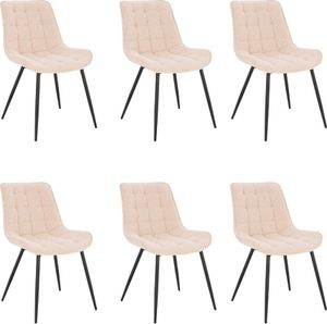 HOME DELUXE - Polsterstuhl IKALO 6er Set - Farbe: Creme - weiche Polsterung, bis 120 kg belastbar I Küchenstuhl Speisestühle Esszimmerstühle