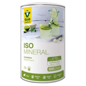 Raab Vitalfood Iso Mineral Limette Pulver | 600g | isotonisches Getränk | vegan