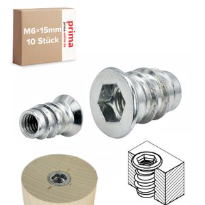 10 x šroubovací hlavice M6 délka 15 mm šroubovací matice šroubovací hlavice šestihran M6x15 mm